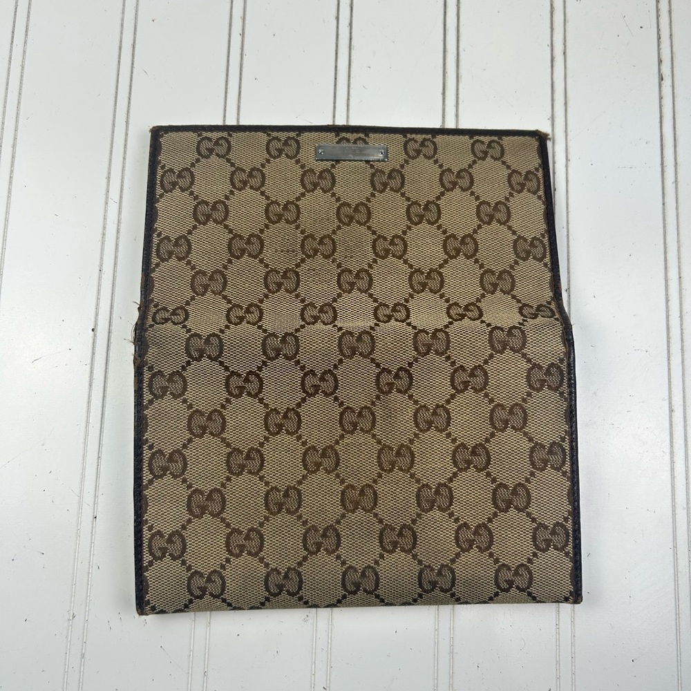Gucci Vintage GG Supreme Canvas Bifold Wallet with Brown Leather Trim - Picture 10 of 11